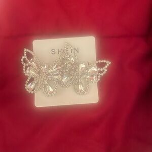 SHEIN Crystal Butterfly Earrings